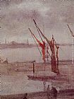 James Abbott Mcneill Whistler Famous Paintings - Chelsea Wharf Grey and Silver